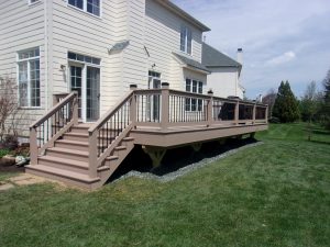 Timbertech PVC Brownstone deck with matching custom railings &#8211; Exton PA