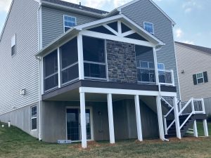 Screen room with A-frame roof and gas fireplace &#8211; Lancaster County PA