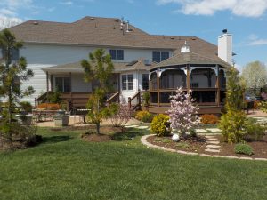 Custom Gazebo with Morado Decks R Us railings and posts, white Vinyl trim and Cupola &#8211; Swedesboro NJ