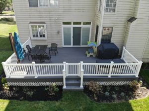 Timbertech PVC Island Oak deck with White Vinyl railings &#8211; Willow Grove PA